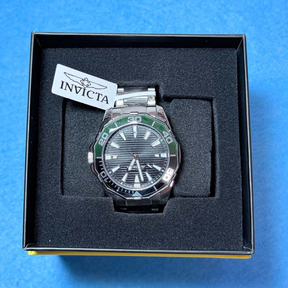 Invicta Pro Diver Men's Watch with Green Bezel and Black Dial
